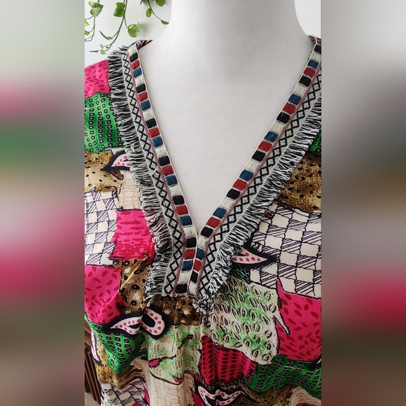 Cotton Oversize Kaftan, Slip on, Cover up - Picture 8 of 12